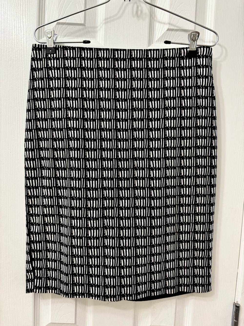 Adrianna Papell Black and White Grid-Print Career Pencil Skirt Women’s Size 4 - Picture 2 of 11